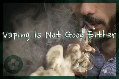 Man Vaping Electronic Cigarette With Clouds.