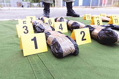 Drug evidence seized during the police raid